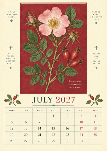 🌿 Botanical Specimens 2027 Wall Calendar – A Year of Pressed Flora