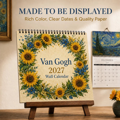 🎨 A Year of Van Gogh: 2027 Wall Calendar with 12 Stunning Paintings