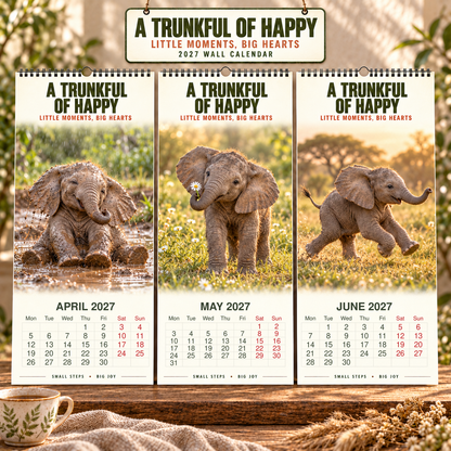 ✨A Trunkful Of Happy 2027 Wall Calendar 🐘