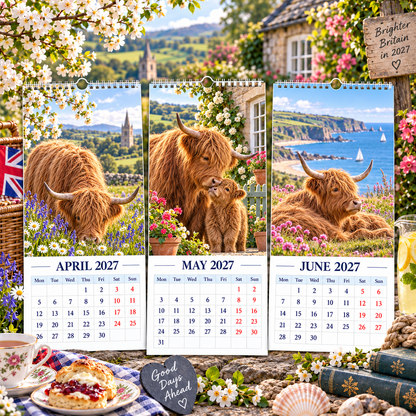 ✨🌿2027 Highland Cows Through The Seasons Calendar🐄