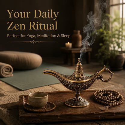 📢📢48% OFF !! ⏰Vintage Aladdin Genie Lamp Incense Holder – Aladdin-Inspired Aromatherapy Home Decor