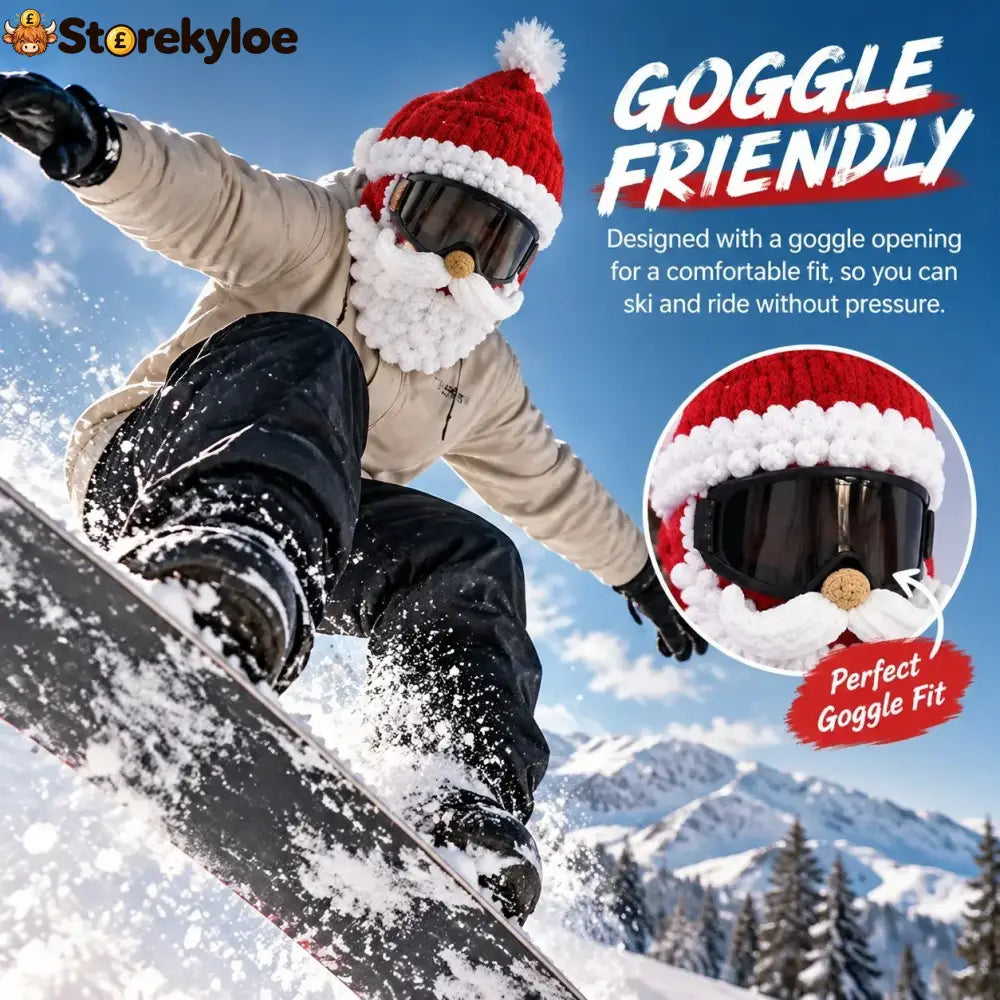 🎅🏂 3D Christmas Knit Ski Mask | Warm Full-Face Cover in 3 Festive Styles for Ski Trips Parties & Winter Adventures ❄️