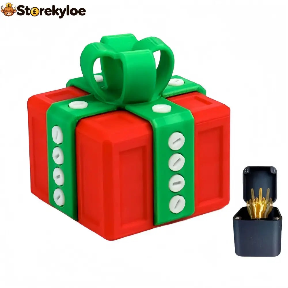 🎁 3D Christmas Prank Gift Box - GIft Box + Finger Box / Red