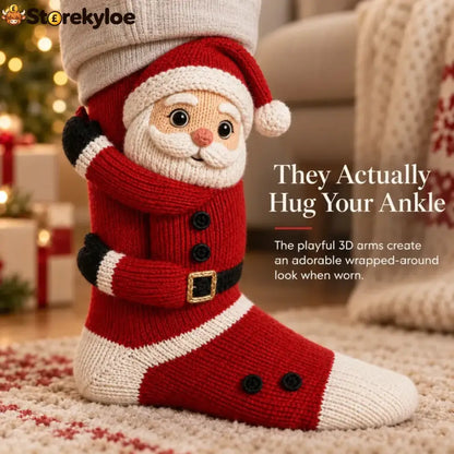 🎄3d Hugging Christmas Socks – Cute Knit Holiday Socks 5 Festive Designs