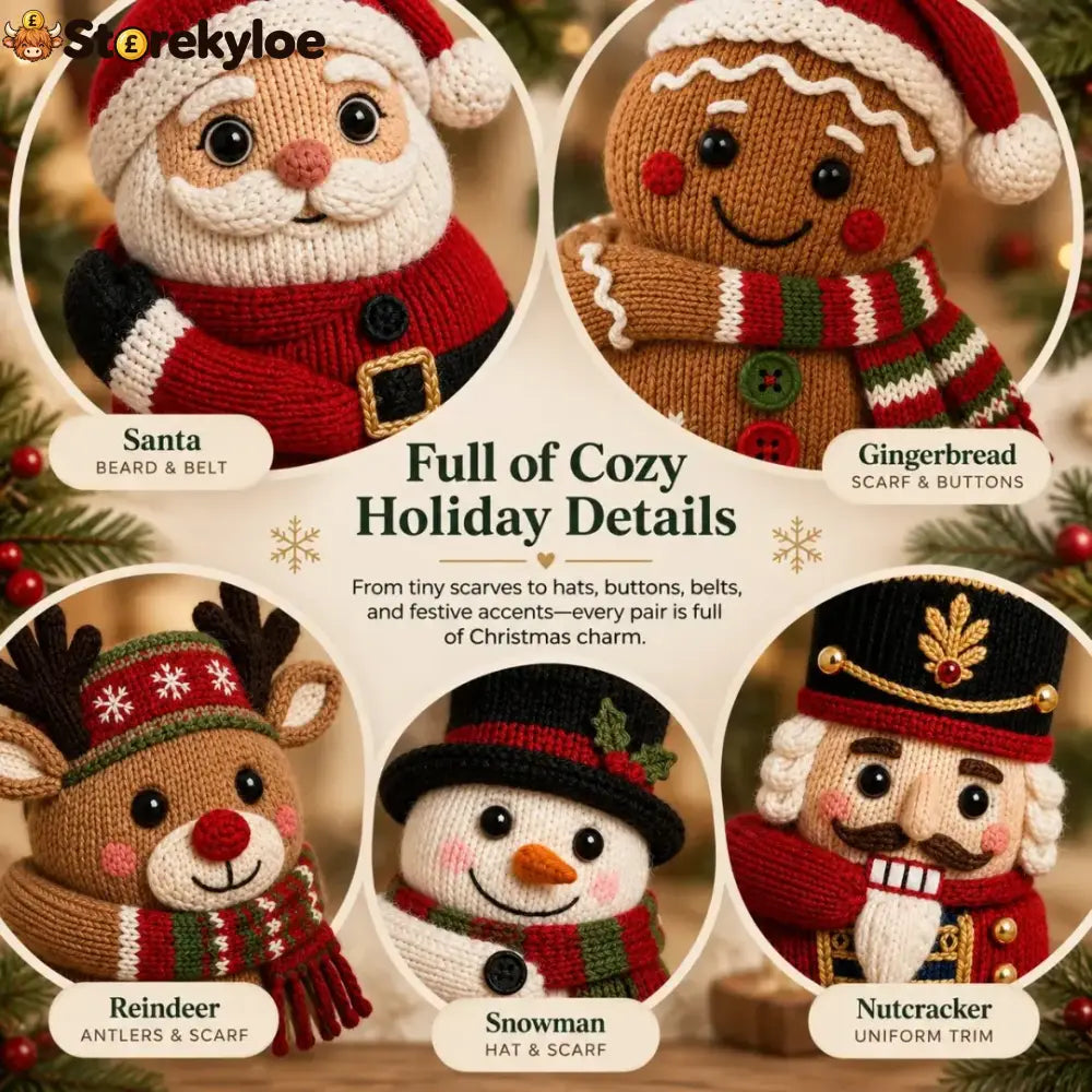 🎄3d Hugging Christmas Socks – Cute Knit Holiday Socks 5 Festive Designs