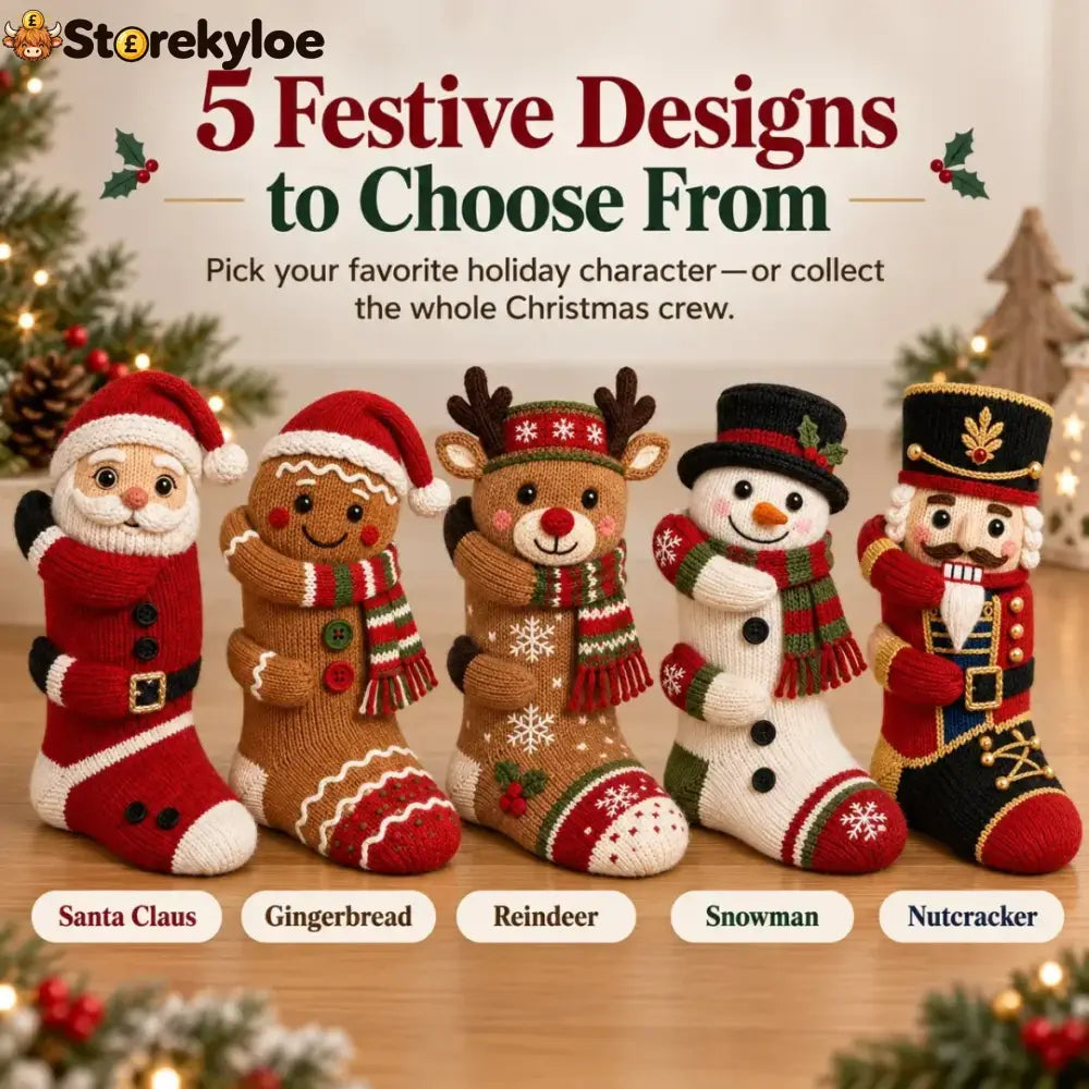 🎄3d Hugging Christmas Socks – Cute Knit Holiday Socks 5 Festive Designs