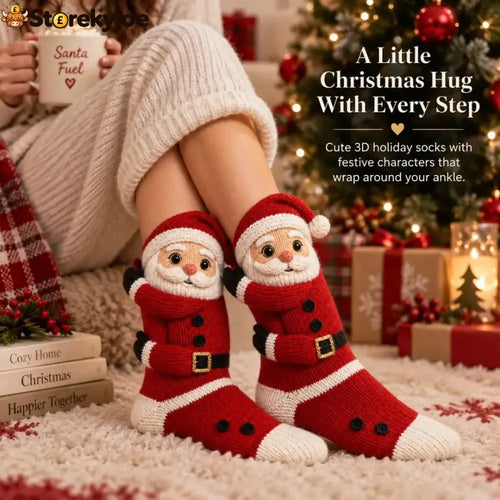 🎄3d Hugging Christmas Socks – Cute Knit Holiday Socks 5 Festive Designs