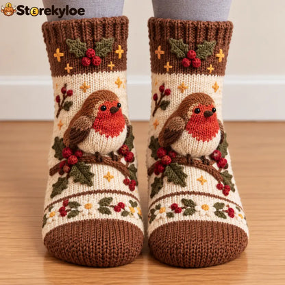 🧦🍂3D Knit Fall Cottage Cozy Socks 🧦🍂 - Robin