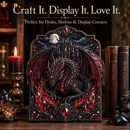 🐉 3D Layered Dragon Diamond Painting Kit 5 Styles Fantasy Crystal Pearl Drill DIY Art Decor 25×30cm