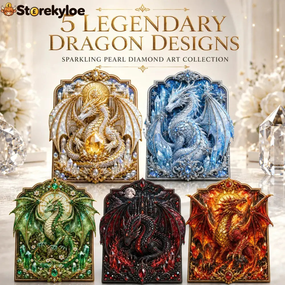 🐉 3D Layered Dragon Diamond Painting Kit 5 Styles Fantasy Crystal Pearl Drill DIY Art Decor 25×30cm