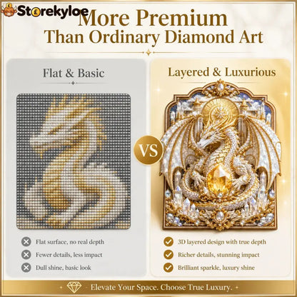 🐉 3D Layered Dragon Diamond Painting Kit 5 Styles Fantasy Crystal Pearl Drill DIY Art Decor 25×30cm