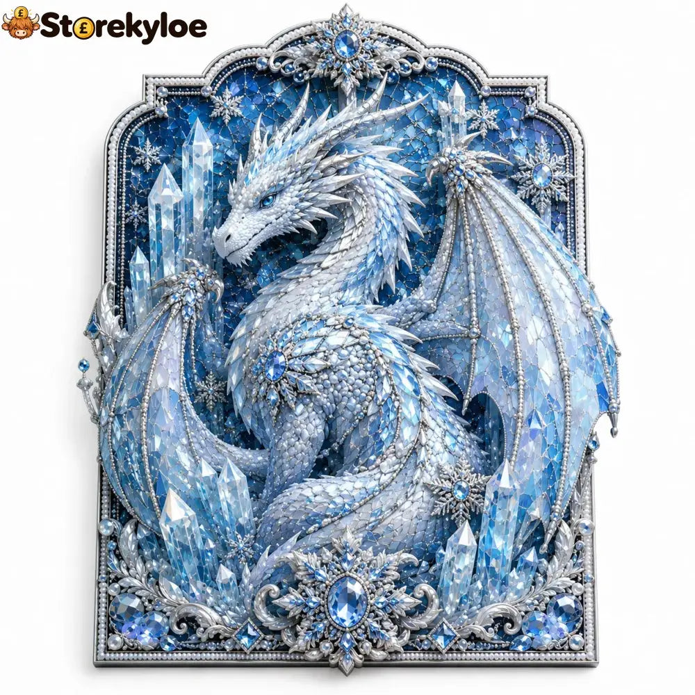 🐉 3D Layered Dragon Diamond Painting Kit 5 Styles Fantasy Crystal Pearl Drill DIY Art Decor 25×30cm - Frost Crystal