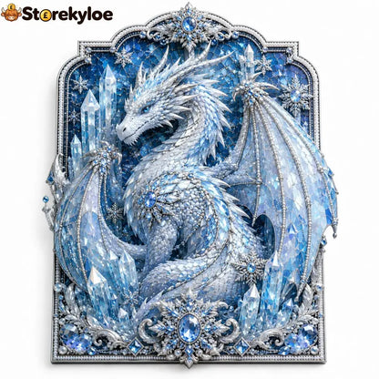 🐉 3D Layered Dragon Diamond Painting Kit 5 Styles Fantasy Crystal Pearl Drill DIY Art Decor 25×30cm - Frost Crystal