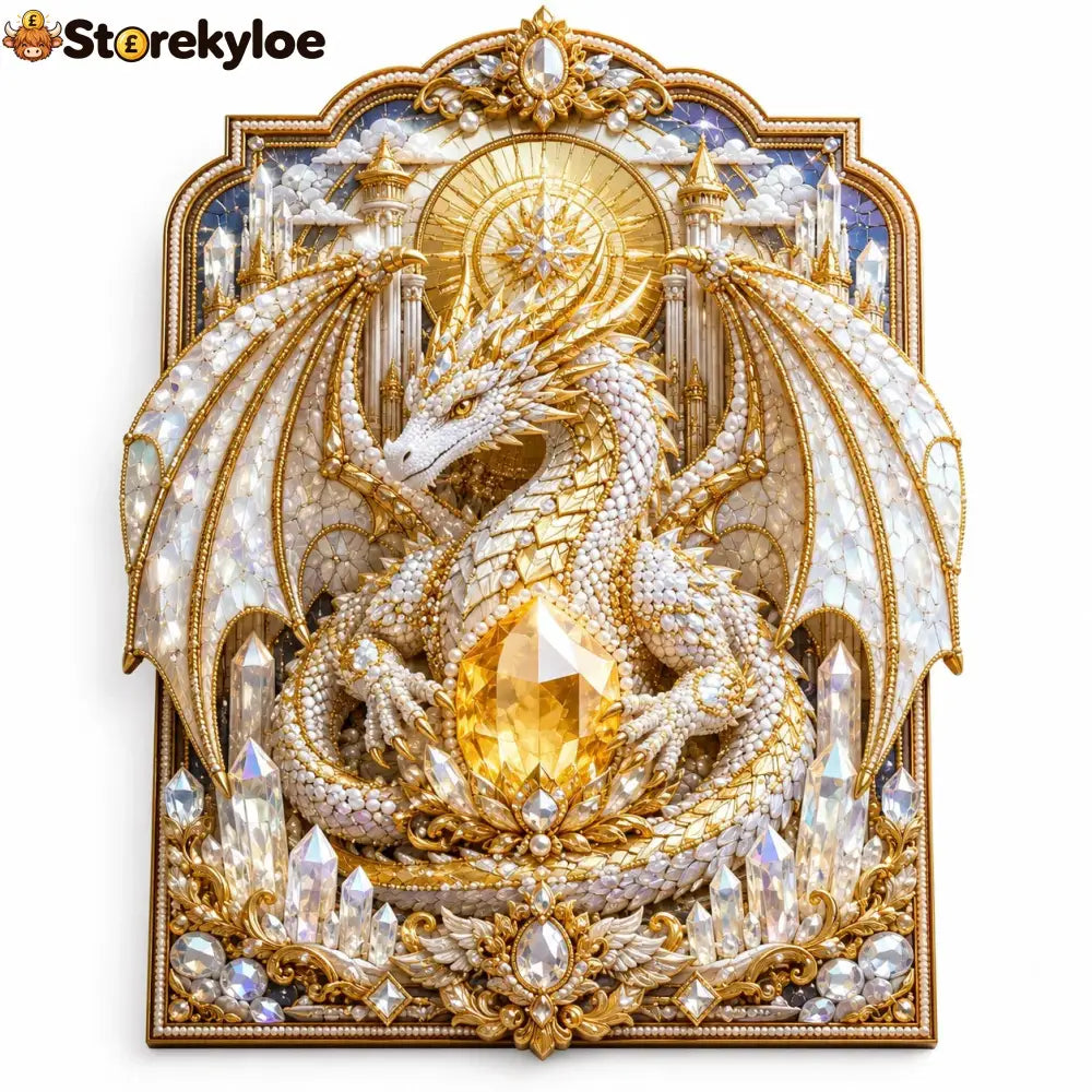 🐉 3D Layered Dragon Diamond Painting Kit 5 Styles Fantasy Crystal Pearl Drill DIY Art Decor 25×30cm - Holy Guardian