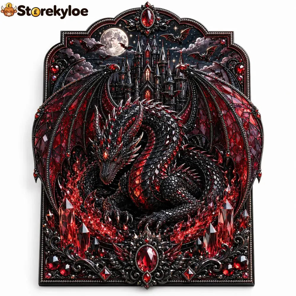 🐉 3D Layered Dragon Diamond Painting Kit 5 Styles Fantasy Crystal Pearl Drill DIY Art Decor 25×30cm - Shadow Night