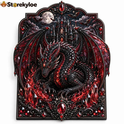 🐉 3D Layered Dragon Diamond Painting Kit 5 Styles Fantasy Crystal Pearl Drill DIY Art Decor 25×30cm - Shadow Night