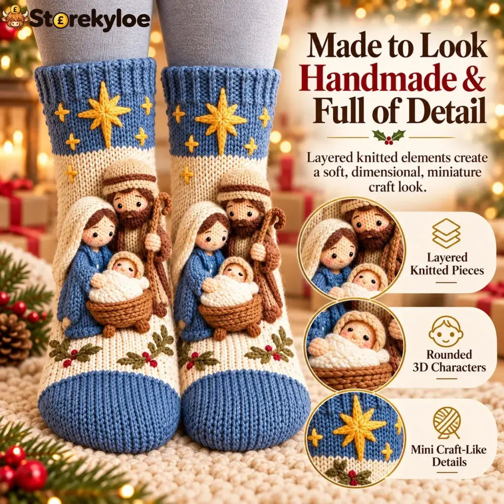 🎄3D Nativity Christmas Socks