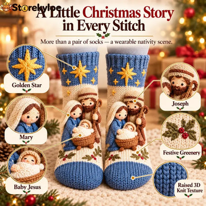 🎄3D Nativity Christmas Socks