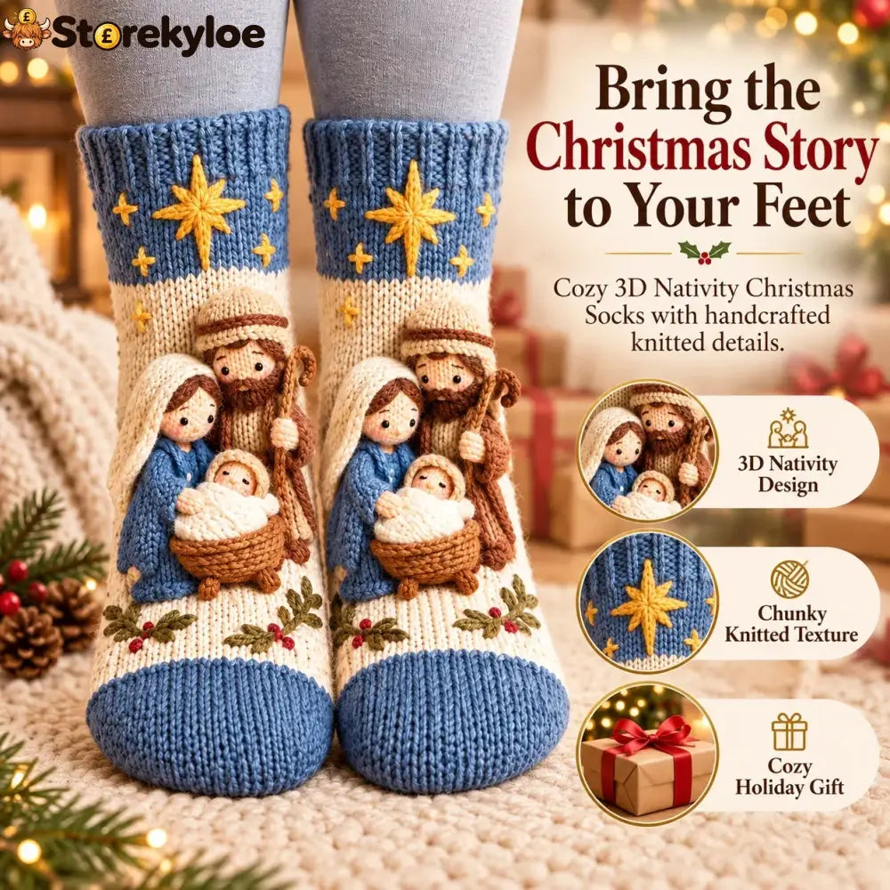 🎄3D Nativity Christmas Socks