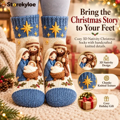 🎄3D Nativity Christmas Socks
