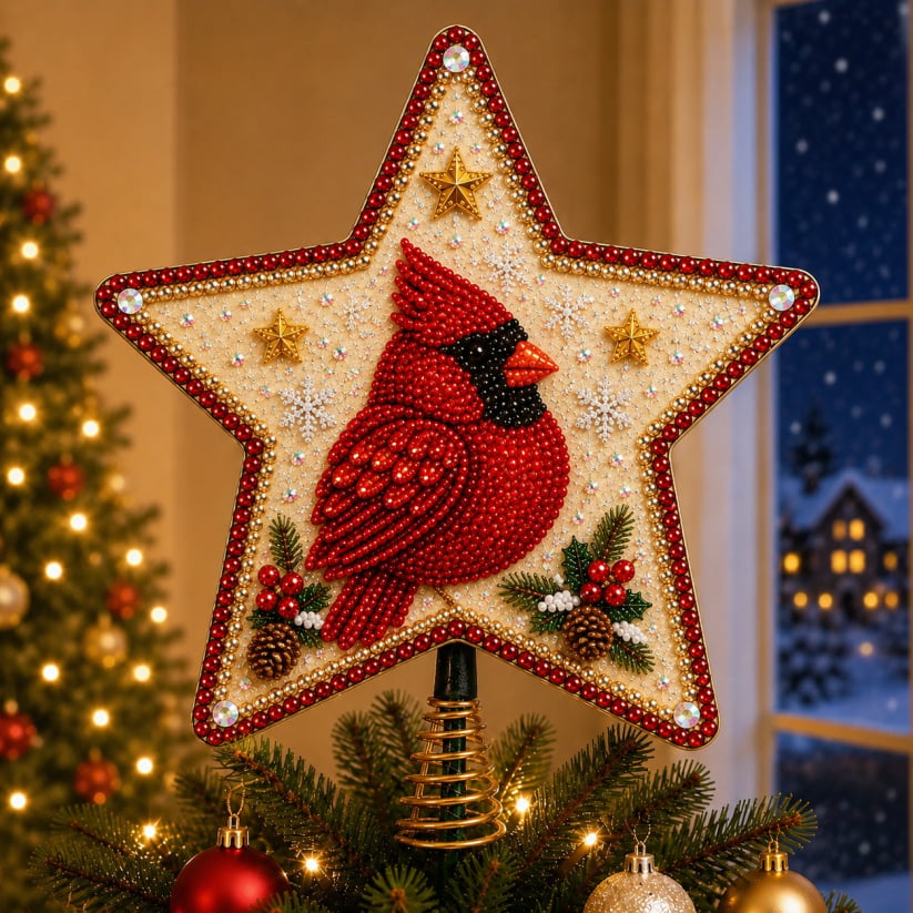 🎉 Pearl Diamond Art Christmas Tree Topper DIY Kit