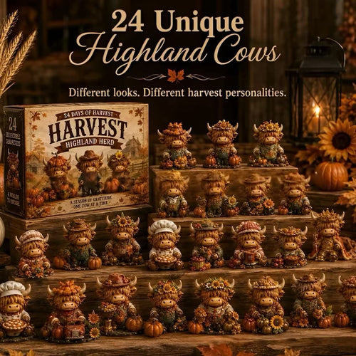 CHRISTMAS KICKOFF 49% OFF - 2026 Harvest Highland Herd Advent Calendar - Fall 24‑Day Countdown, Harvest Highland Cow Collectible Miniatures Blind Box - Gift For Farm‑Theme Lovers