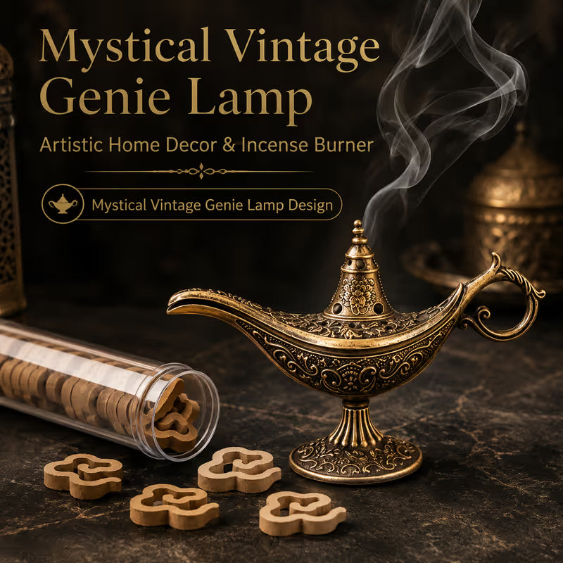 📢📢48% OFF !! ⏰Vintage Aladdin Genie Lamp Incense Holder – Aladdin-Inspired Aromatherapy Home Decor