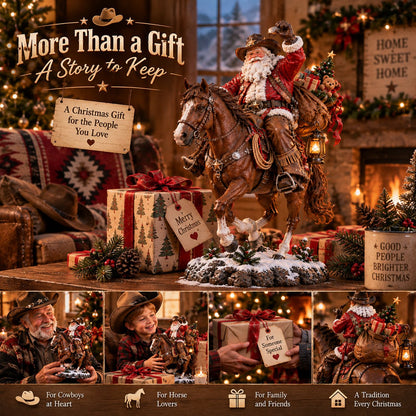 🤠 Home for Christmas Cowboy Santa – Rustic Western Holiday Memory Keepsake🎄