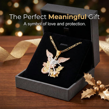 🎁2026 New Arrivals 49% OFF💥Tri-Tone Angel Guardian Pendant Necklace – Elegant & symbolic – Perfect for daily wear or gifting – delicate and meaningful ✨💛🪽