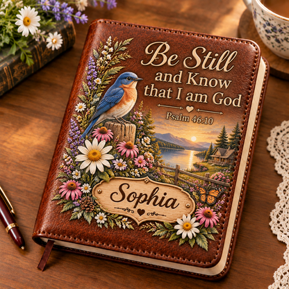 📖 Personalized Leather Scripture Notebook
