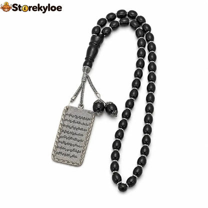 📢📢47% OFF!! ⏰Stainless Steel Arabic Medallion Car Hanging Ornament with Blue Glass Chain - steel color - Car Accessories