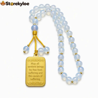 📢📢47% OFF!! ⏰Stainless Steel Arabic Medallion Car Hanging Ornament with Blue Glass Chain - gold - Car Accessories