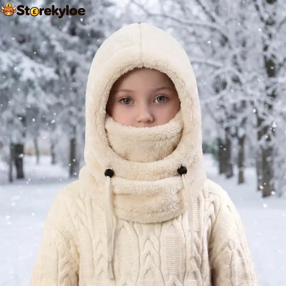 🔥 49% OFF – 3-in-1 Kids’ Winter Hood – Soft Fleece Hat Face Cover & Neck Warmer❄️🧣