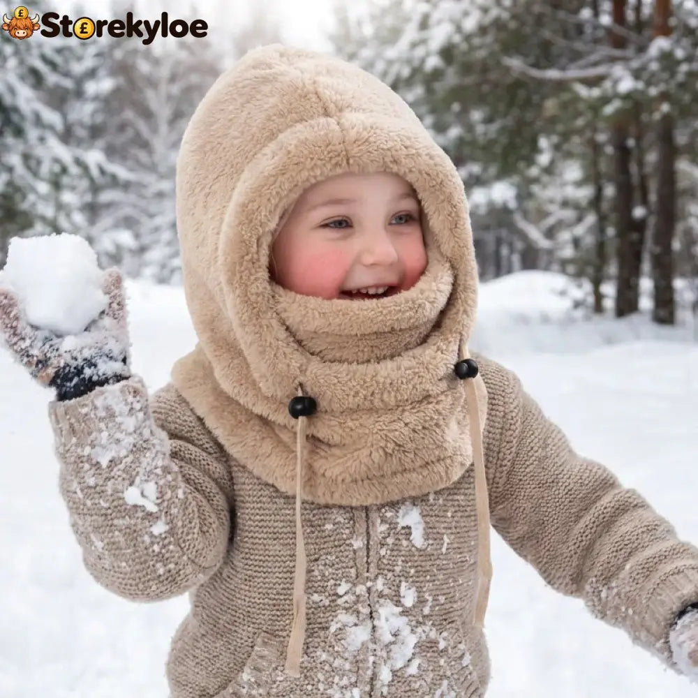 🔥 49% OFF – 3-in-1 Kids’ Winter Hood – Soft Fleece Hat Face Cover & Neck Warmer❄️🧣