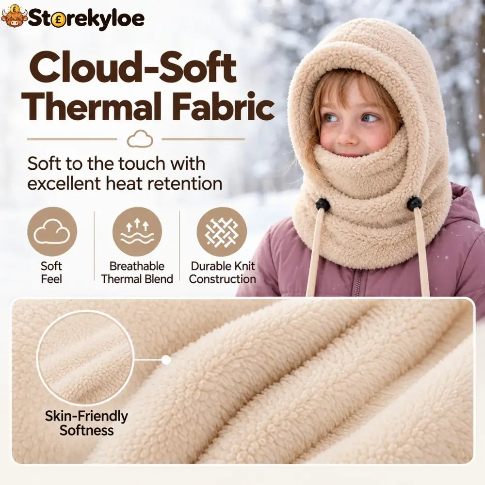🔥 49% OFF – 3-in-1 Kids’ Winter Hood – Soft Fleece Hat Face Cover & Neck Warmer❄️🧣