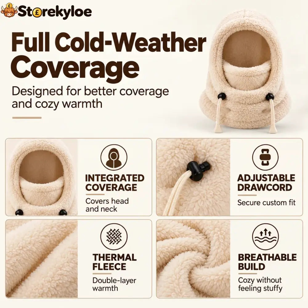 🔥 49% OFF – 3-in-1 Kids’ Winter Hood – Soft Fleece Hat Face Cover & Neck Warmer❄️🧣