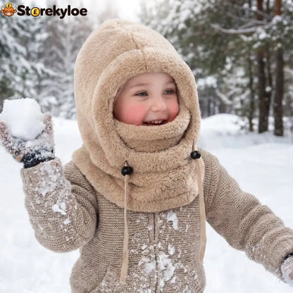 🔥 49% OFF – 3-in-1 Kids’ Winter Hood – Soft Fleece Hat Face Cover & Neck Warmer❄️🧣