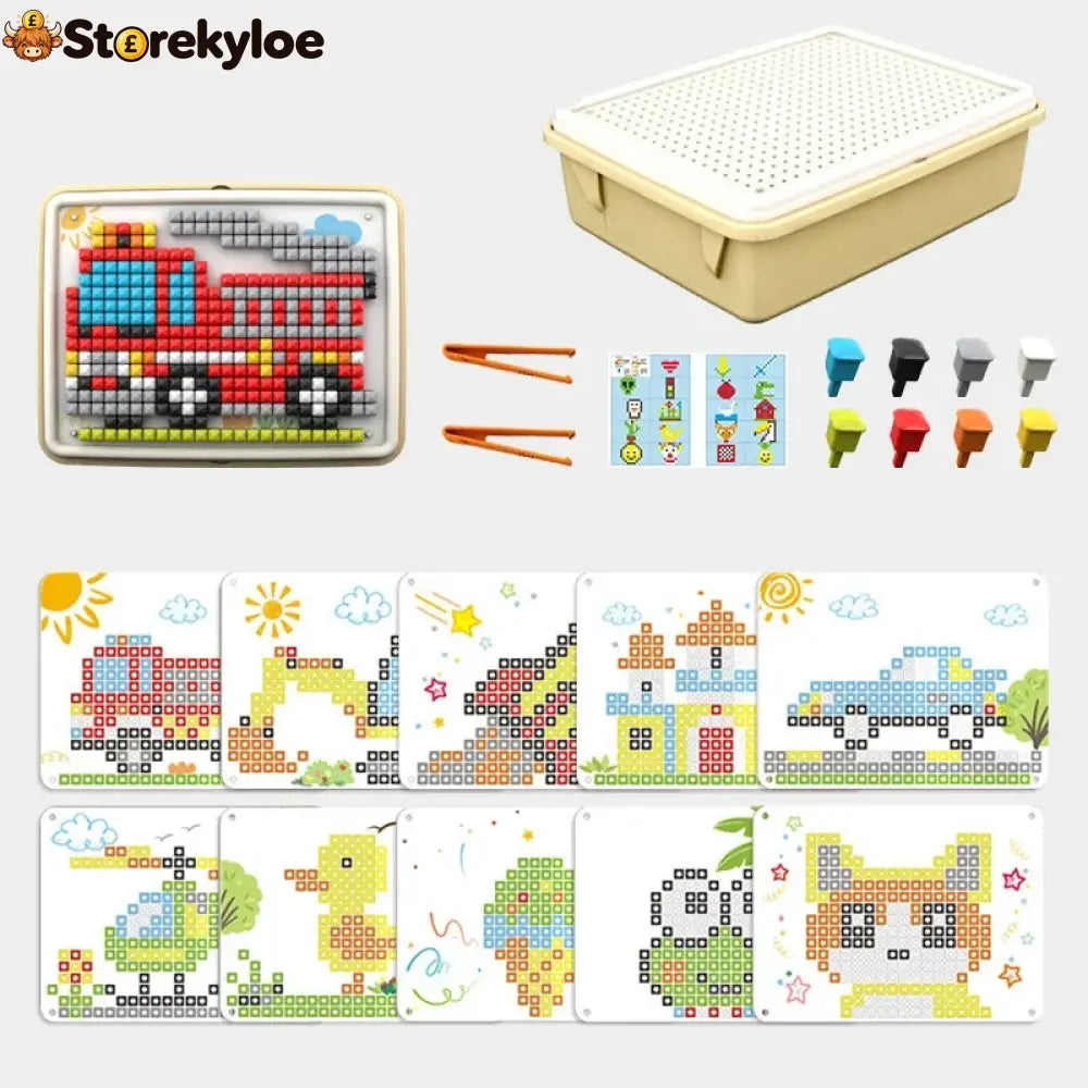 📢📢49% OFF!! ⏰Creative Mushroom Finger Puzzle Pegboard Toy - Jigsaw Puzzle + Storage Case