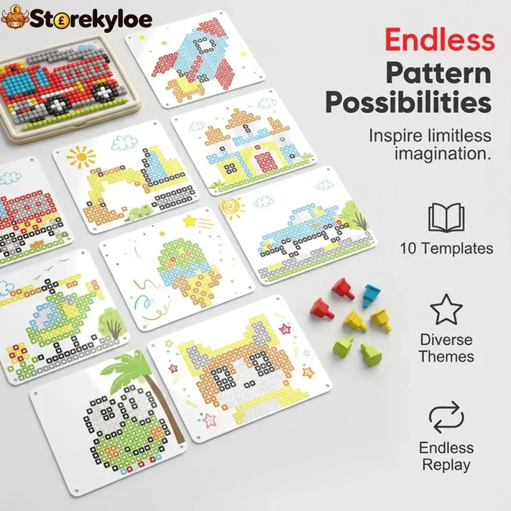📢📢49% OFF!! ⏰Creative Mushroom Finger Puzzle Pegboard Toy - Jigsaw Puzzle + Storage Case