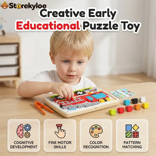📢📢49% OFF!! ⏰Creative Mushroom Finger Puzzle Pegboard Toy - Jigsaw Puzzle + Storage Case