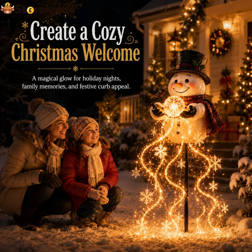 🎄49% OFF🎄 Snowman Magic Fountain-Flowing Snowflake LED Christmas Garden Light❄️
