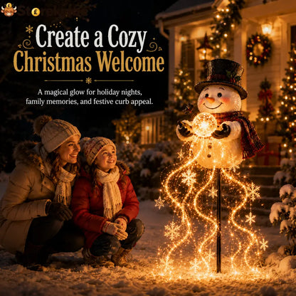 🎄49% OFF🎄 Snowman Magic Fountain-Flowing Snowflake LED Christmas Garden Light❄️
