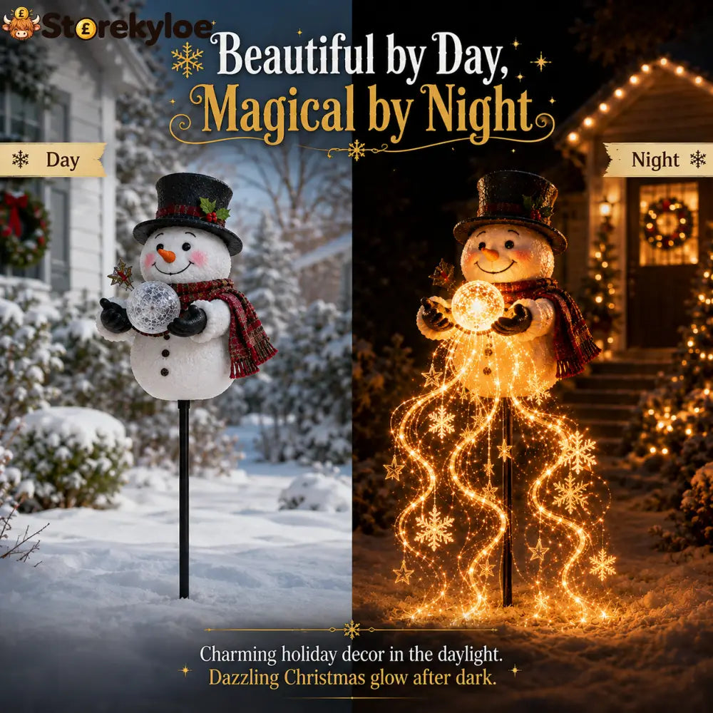 🎄49% OFF🎄 Snowman Magic Fountain-Flowing Snowflake LED Christmas Garden Light❄️