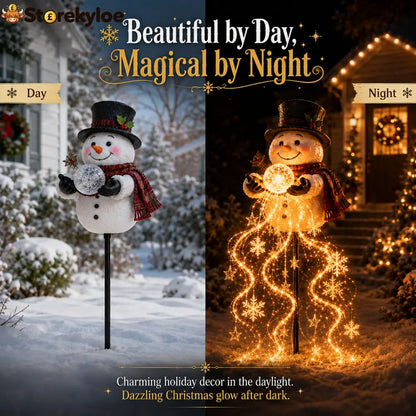 🎄49% OFF🎄 Snowman Magic Fountain-Flowing Snowflake LED Christmas Garden Light❄️