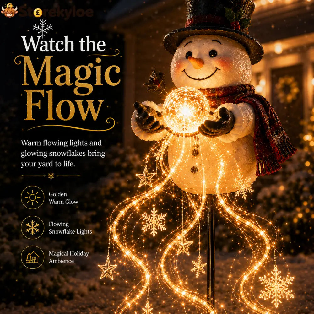 🎄49% OFF🎄 Snowman Magic Fountain-Flowing Snowflake LED Christmas Garden Light❄️