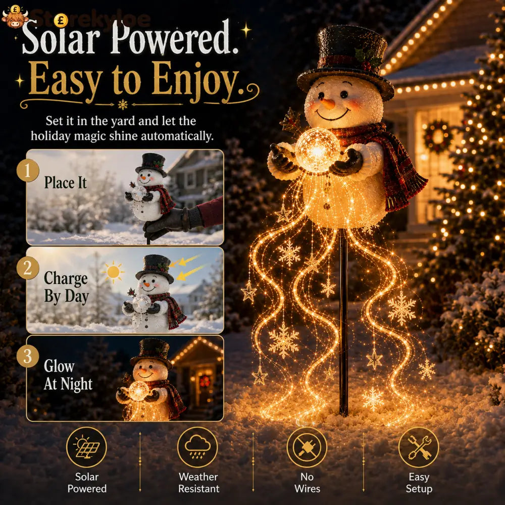 🎄49% OFF🎄 Snowman Magic Fountain-Flowing Snowflake LED Christmas Garden Light❄️