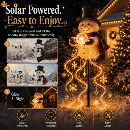 🎄49% OFF🎄 Snowman Magic Fountain-Flowing Snowflake LED Christmas Garden Light❄️