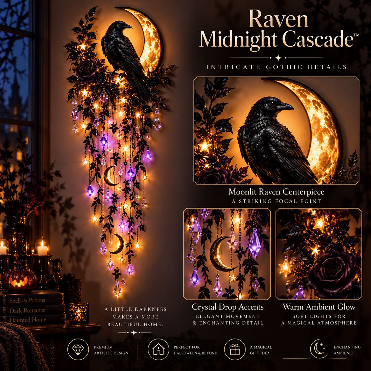 🔥Last Day 49% OFF -✨Elegant Halloween Cascade Wall Light Collection