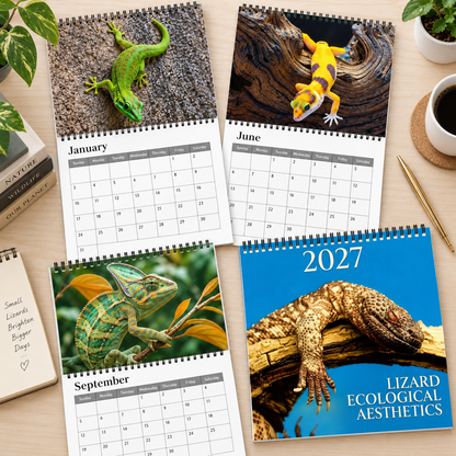 Lizard Ecological Aesthetics 2027 Wall Calendar – 12-Month Lizard Calendar, Extraordinary Reptile Wildlife Photography Hanging Planner for Nature & Reptile Lovers
