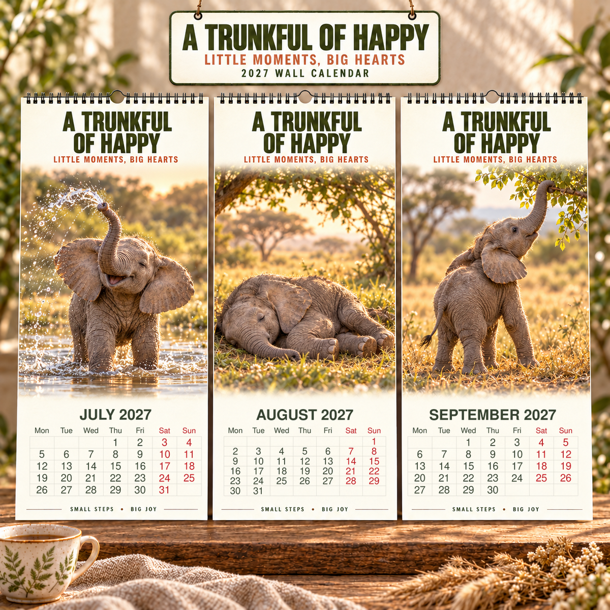 ✨A Trunkful Of Happy 2027 Wall Calendar 🐘